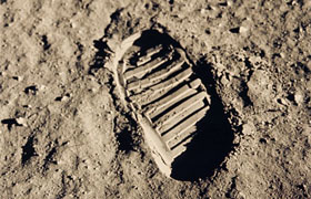 boot print on the moon